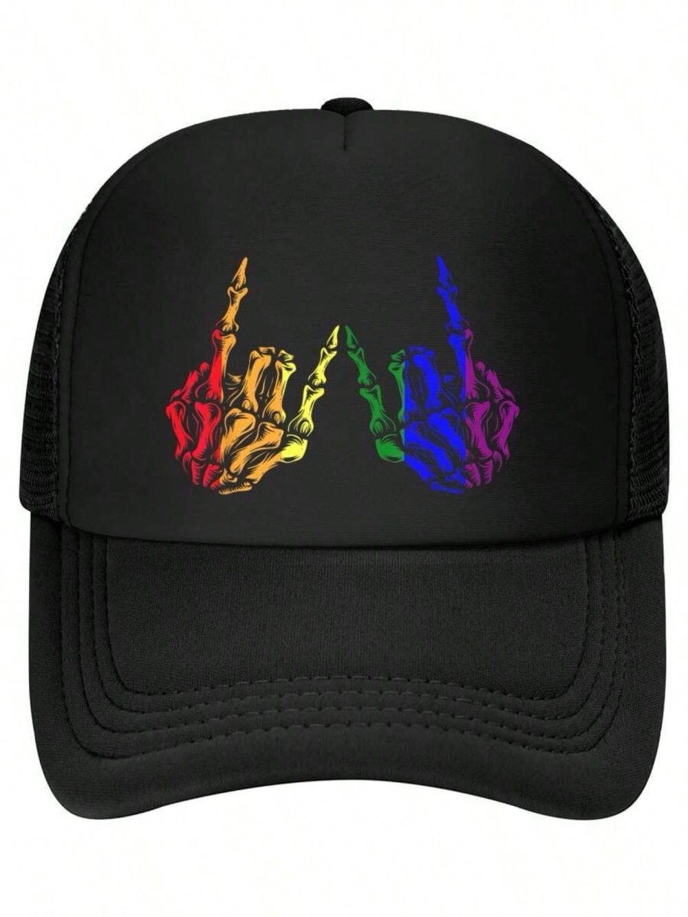 Skeleton Rock Hand Cool Ally Print Baseball Cap